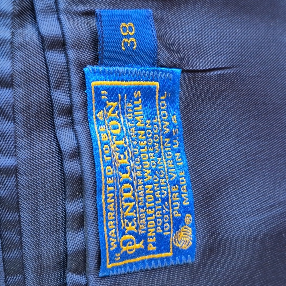 PENDLETON Dark Navy Solid Weave Tweed Virgin Wool… - image 5